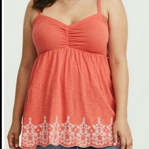 Torrid Orange Sweetheart Knit Cami Tank